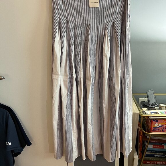 Women's Club Monaco Pleated Stripe Skirt - Navy/White size 2 - Picture 6 of 8